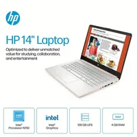 HP 14" HD Business Laptop,Intel Processor N150,4GB RAM,128GB UFS,Intel Graphics,Wi-Fi 6,Windows 11 Home,Pale Rose Gold - Image 2