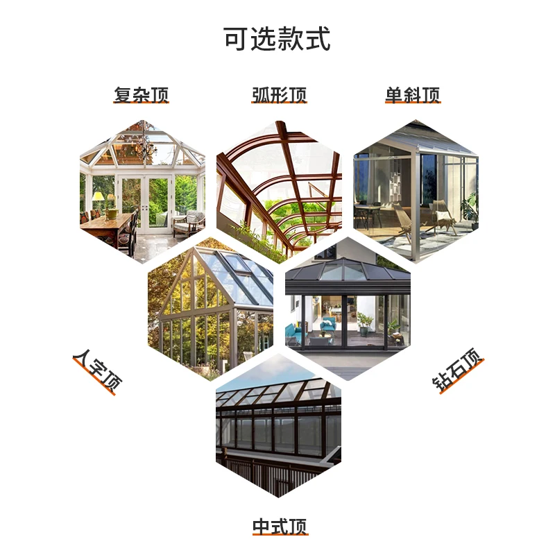 Mobile telescopic sun room intelligent electric folding broken bridge aluminum alloy doors and windows glass platform terrace