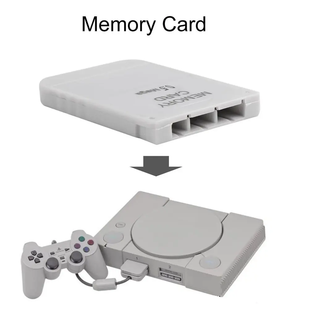 for PS1 Memory Card 0.5 Mega Memory Card For PlayStation 1 One PS1 PSX Game Useful Practical Affordable White 0.5MB