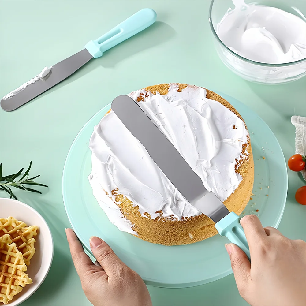 Cake Turntable Set 6PCS 12 Inch Rotating Cake Machine Decorating Kit with 3 Icing Smoother Scraper