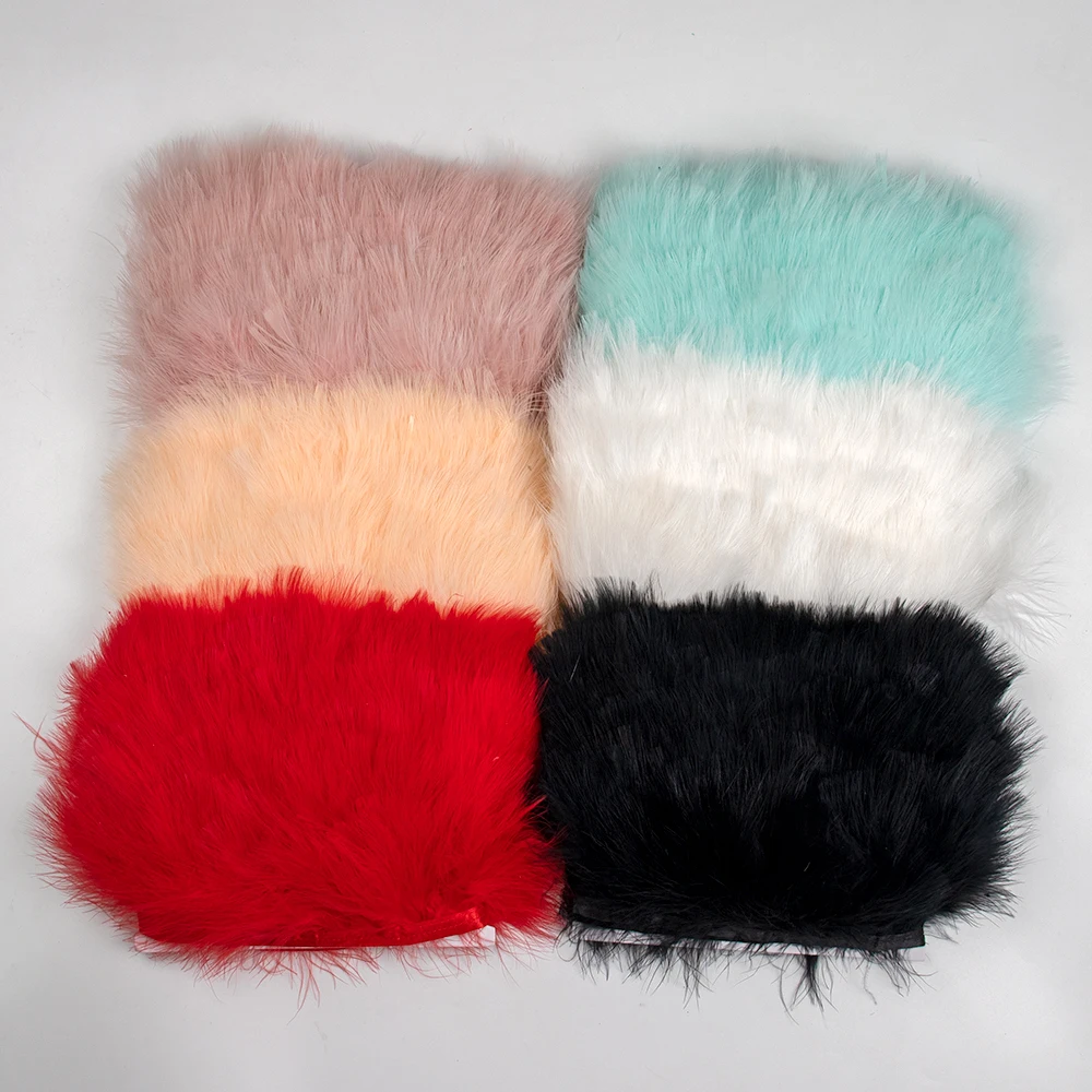 Craft Feathers 1 Meter Marabou Feathers Trim Ribbon 8-10CM Soft Plumes Fringe for Crafts Wedding Dress Sewing Decoration Accessories