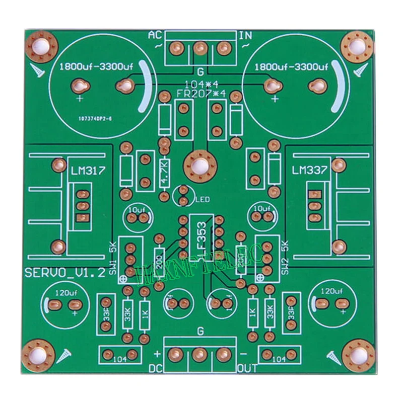 Lm317lm336 LF353 서보 정류기 필터, 전원 공급 장치, 베어 PCB 보드, 포지티브 네거티브 이중 전압