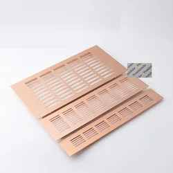 2Pcs Brushed Rose Gold Aluminum Rectangle Air Vent Grille For Furniture Cabinet Closet Cupboard