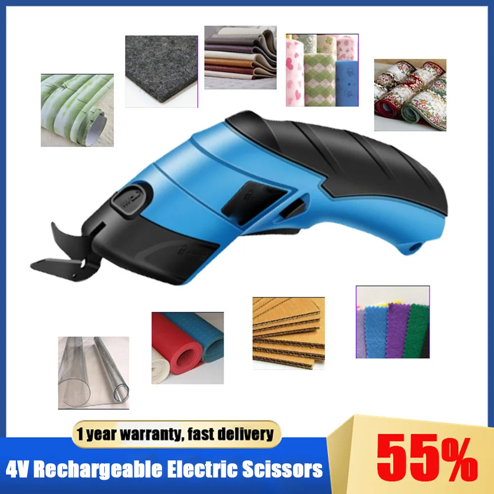 

3.6V Electric Scissors Cloth Cutting Machine Lithium Charging PVC Leather Sewing Tailor Scissors Steel Blade Portable Hand Tools