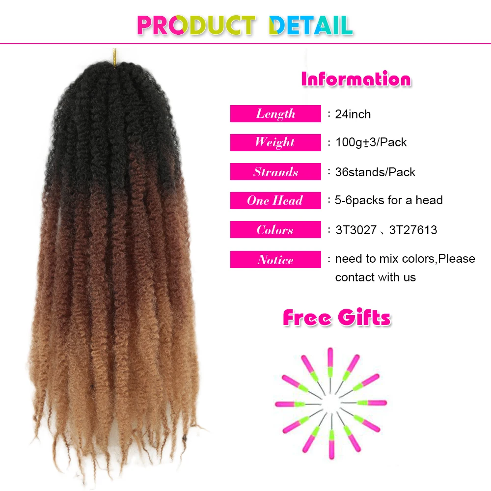 Marley Twist Braiding Hair 24 Inch Crochet Braids Long Afro Kinky Synthetic Hair For Twists Braiding Extensions Hair Expo City 3