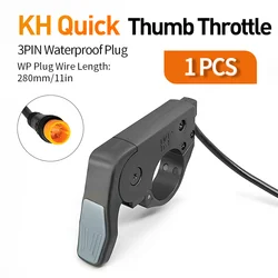 Universal Ebike Thumb Throttle with Quick Disassembly for Left/Right Hand Use - Electric Bicycle Accessory (Waterproof Plug 1PCS)