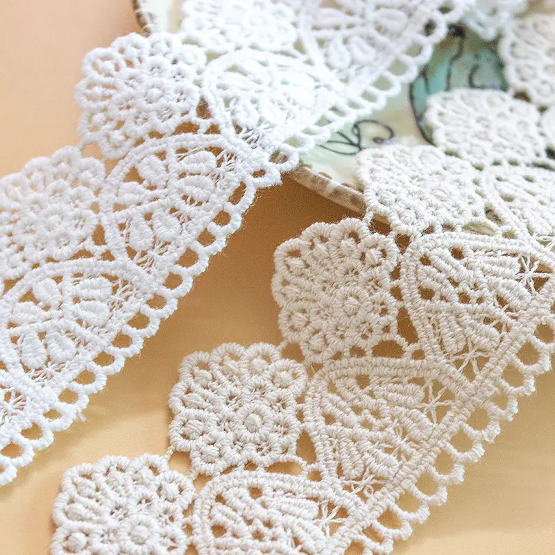 

19 Yards Cotton Scalloped Lace trim Vintage Style Hollow out trim for Craft DIY sewing Doll's dress Strap Cuff Costume Blouse