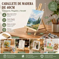 Solid Wood Table Easel Three Sizes Small Medium Large Three Tones Natural White Black Foldable Adjustable for Canvases Paintings Photos Cafe Menus Interior Decoration 2