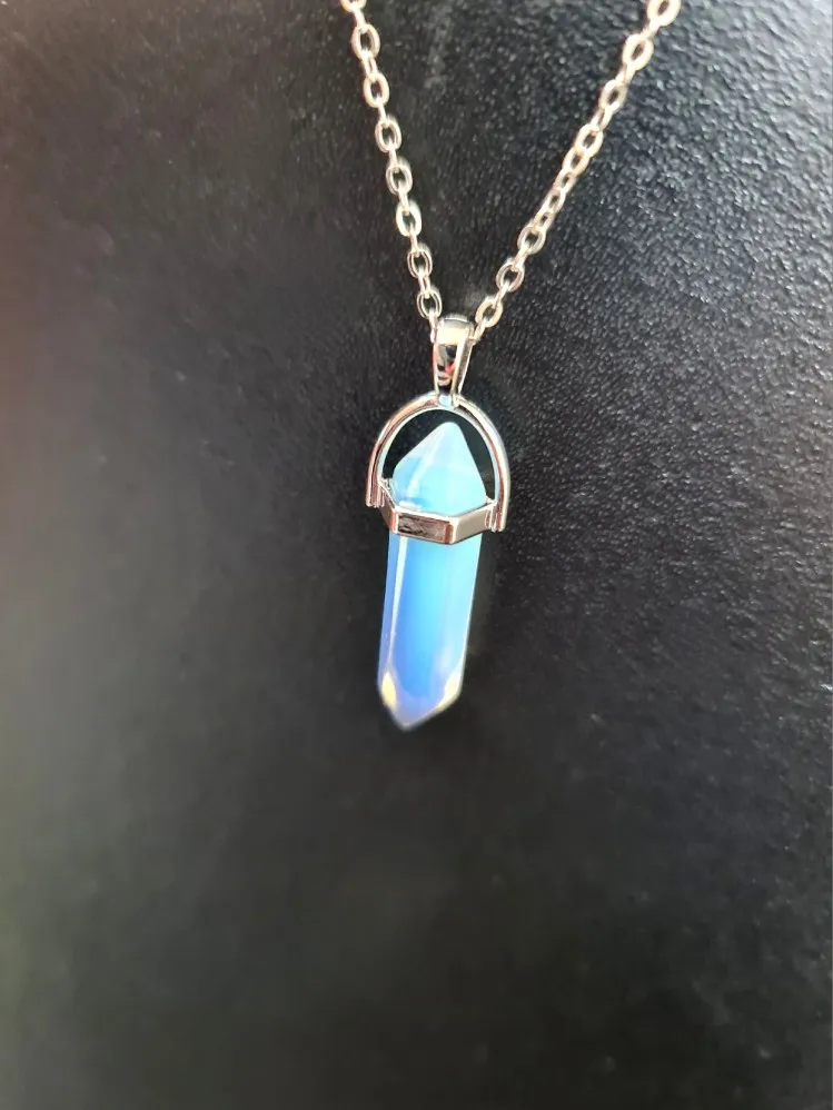 Pendule Hexagonal Opaline • Coeur De Pierre