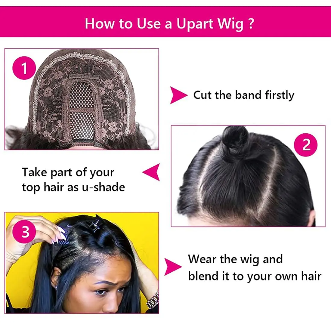 2 Minute U-Part Wig Install (No Sewing!) 