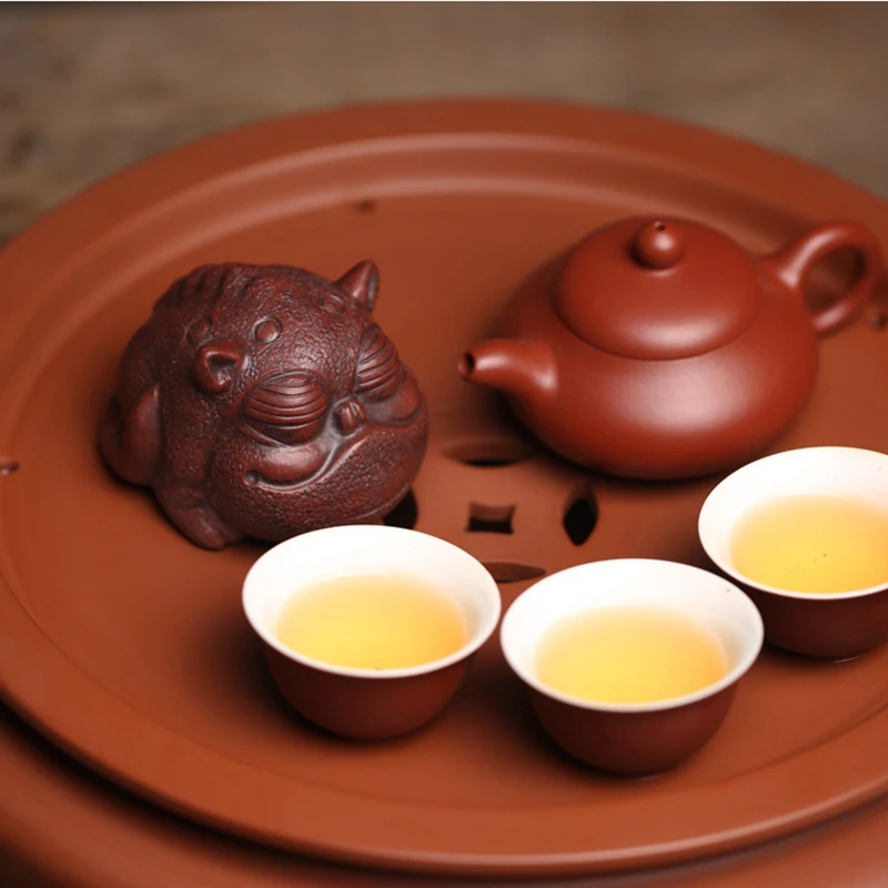 Fabulous Wild Beast Cute Red Tea Pet Spirit Figurines Tea Ceremony Utensils Chinese Room Decoration Accessories Zen Animal tea pet ornaments,room decor statues