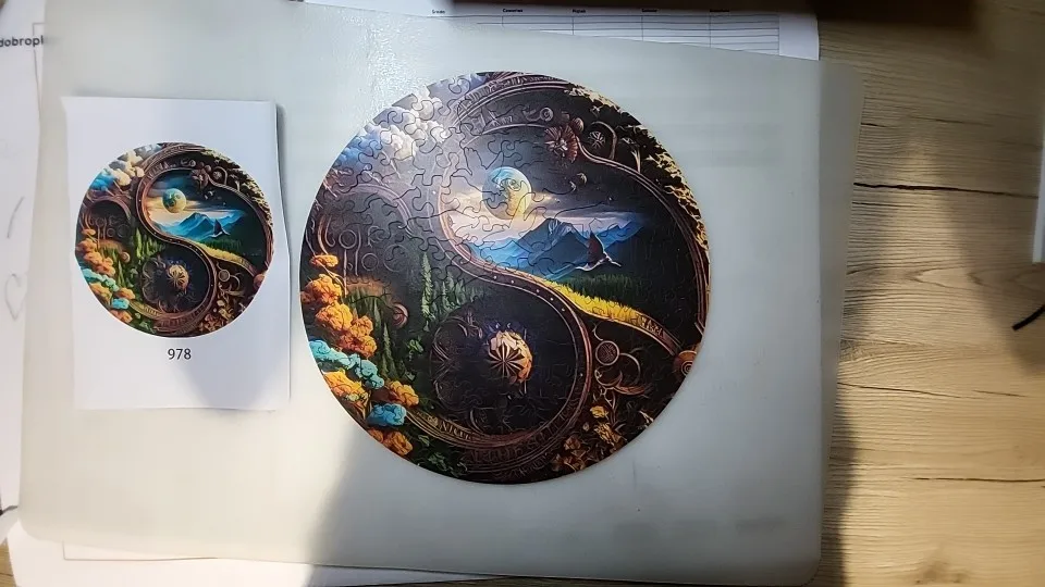 Planets Yin Yang - Wooden Jigsaw Puzzle