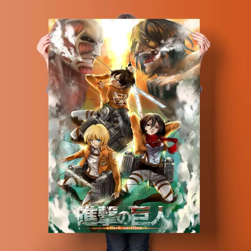 Cartaz Japonês Clássico Anime Attack on Titan, Decoração do Quarto,  Adesivos de Parede, Shingeki no Kyojin The Final Season, Parte 2, Novo, 2022