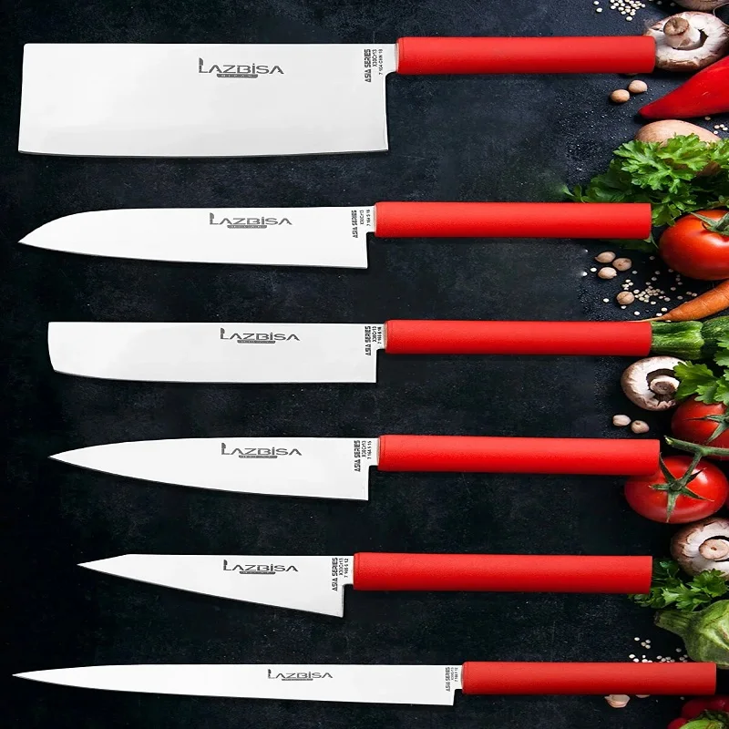 

Kitchen Knife Set 6 Pcs. Stainless Steel Professional Chef Meat Bread Vegetable Fruit Onion Salad Chef Knife Set Silver Series