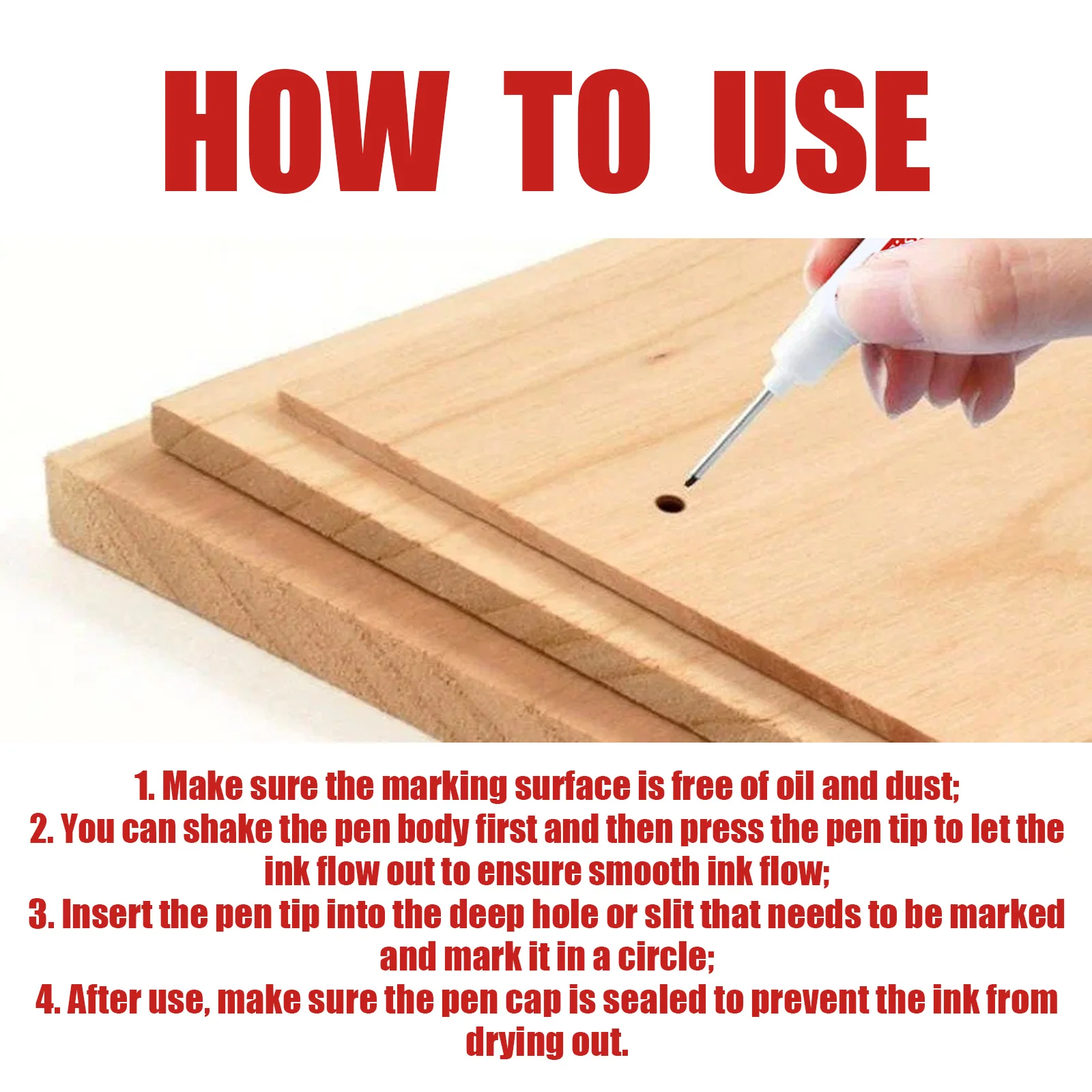 Multi-Purpose Deep Drill Hole Long Nib Waterproof Marker Pens Bathroom Home Wood Working Red Black Blue Colorful Carpenter Pen