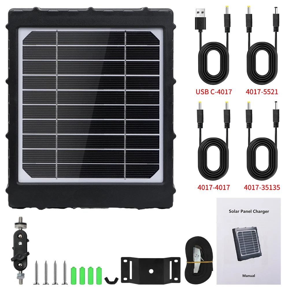 WG8000 Hunting Trail Cameras Solar Panel Charger 6v/9v/12v 8000mAh for feeder kit forest Game Cameras 1.7mm/DC2.1mm/USB Adapter hunting trail camera,trail camera,solar battery charger