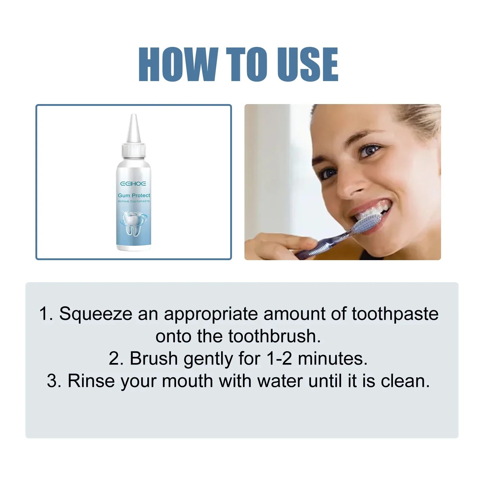 EELHOE Gingival Repair Toothpaste Oral Cleaning Teeth Whitening Remove Plaque Stain Gum Therapy Oral Hygiene Gum Care