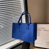 Vente en gros de 100 sacs fourre-tout en feutre personnalisés avec logo, sacs de shopping écologiques réutilisables de grande capacité 3