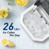 SIMZLIFE Ice Maker Countertop , 26.5 lbs/24H, 9 Cubes in 6 Mins,Self-Cleaning, Portable Ice Maker with Handle for Home,Black 3