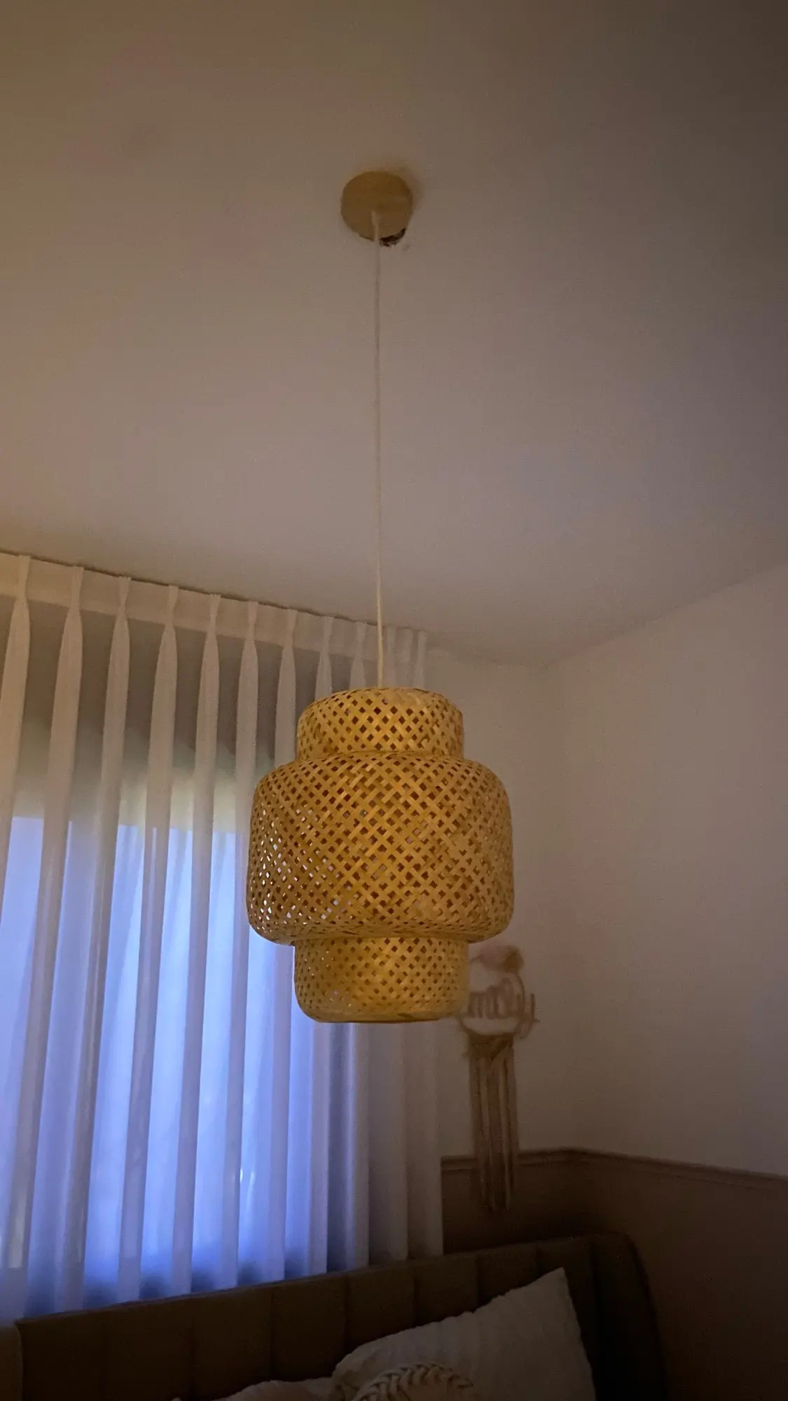 Hand Knitted Chinese Style Weaving Hanging Lamps 18/19/30cm Restaurant Home Decor Lighting Fixtures Bamboo Pendant Lamp photo review