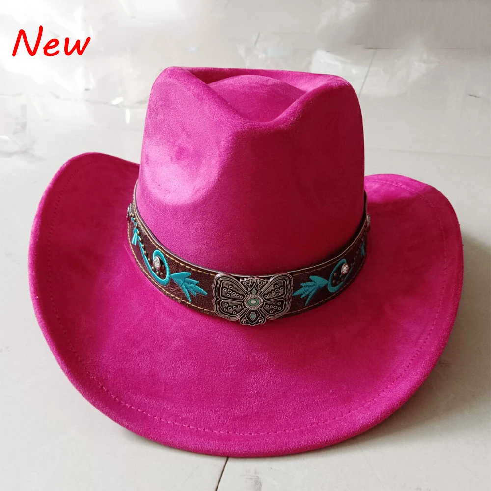 Suede big water drop cowboy hat 23 colors small brim top hat unisex suede jazz western cowboy ковбойская шляпа