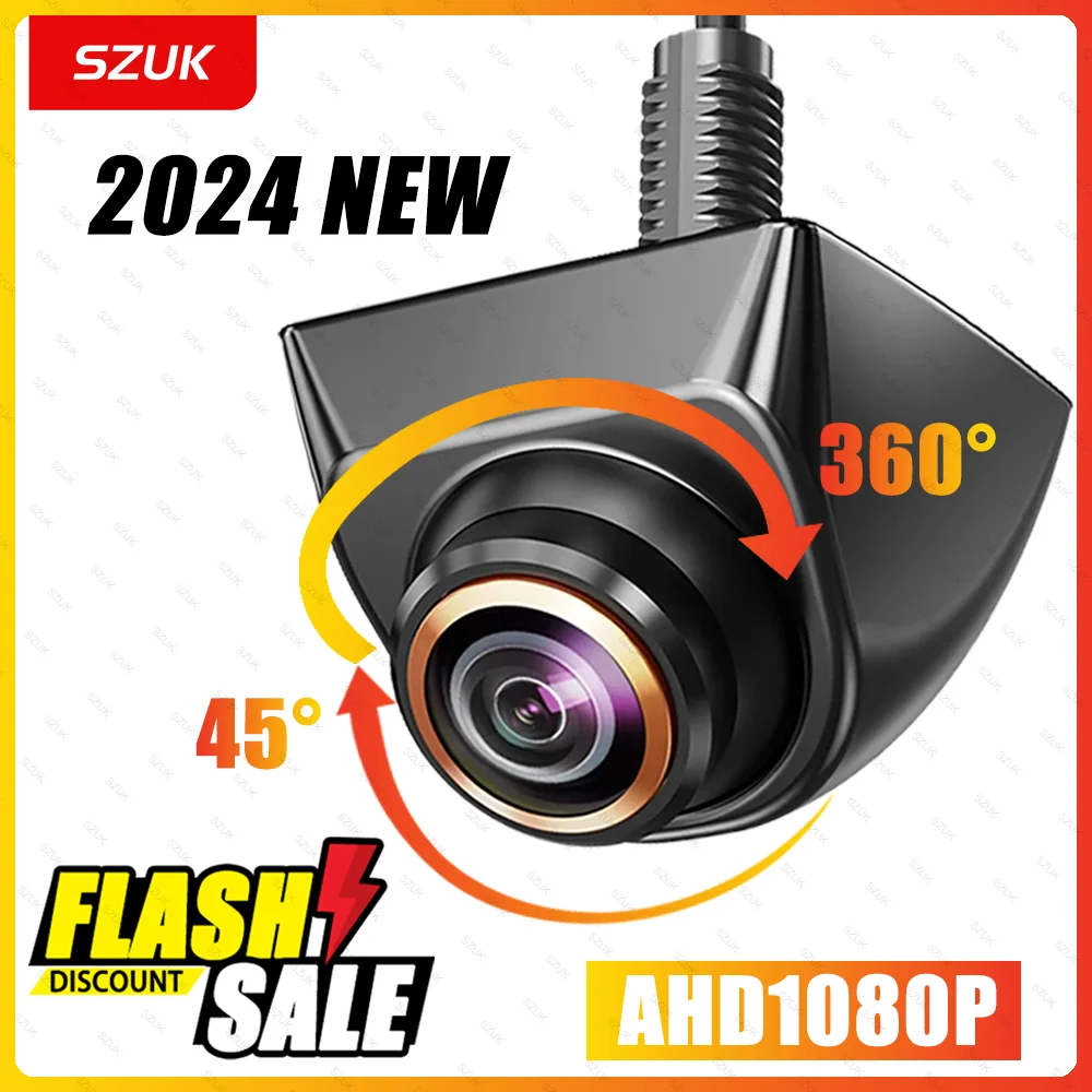 SZUK Car Rear View Camera, CVBS AHD 1080P Full HD 170° Wide Angle Night Vision Fisheye Lens Reversing Rear Camera