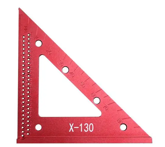 4EVERHOPE Règle carrée de forme de triangle outil de mesure de 90 degrés pour le charpentier dingénieur 12 pouces Règle de triangle dalliage daluminium Système de pouce 