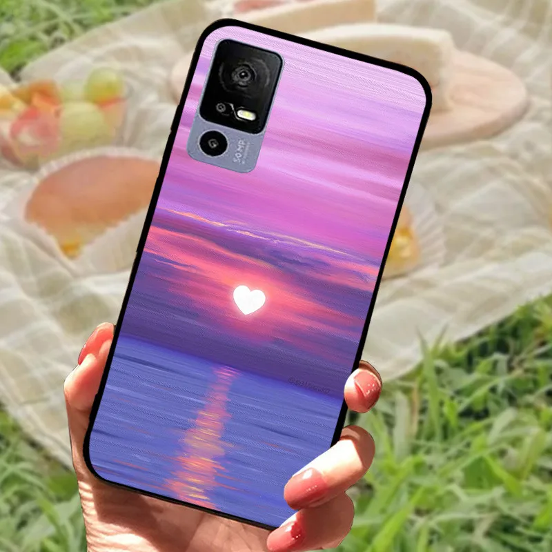 Sleek Black Shockproof Soft TPU Phone Case - Elegant Fashionable Protection