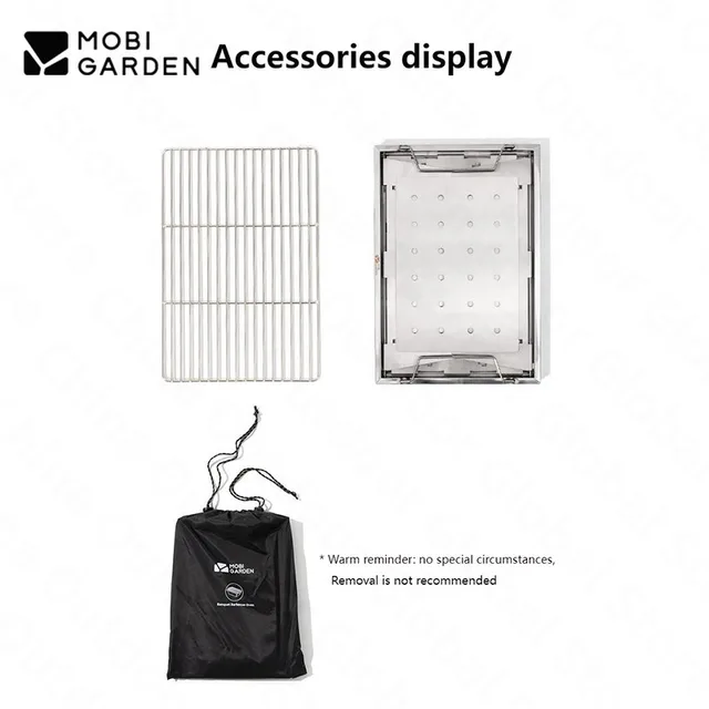 Mobi Garden Kültéri Bbq Igt Grill Rozsdamentes Acél Összecsukható Faszén Piknik Hordozható Kád Kemping Kiegészítők Edények - Image 6