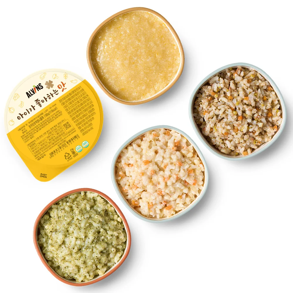 엘빈즈 냉장이유식 초기/중기/후기/완료기/국,반찬,볶음밥 10팩 골고루(한우보장 5팩)