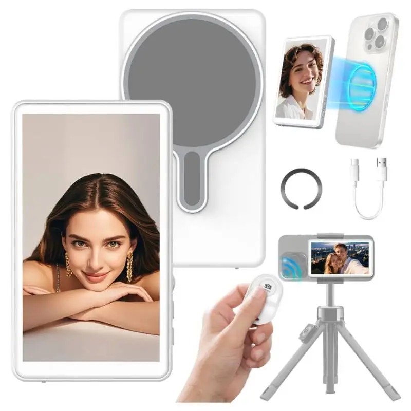 Schermo monitor per smartphone Fotocamera posteriore Schermo monitor selfie magnetico wireless per flusso live Vlog