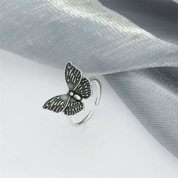 Silver Color Dancing Moving Butterfly Rings Dainty Insect Minimalist Rings For Women French Jewlery 2022 Trend Anillos