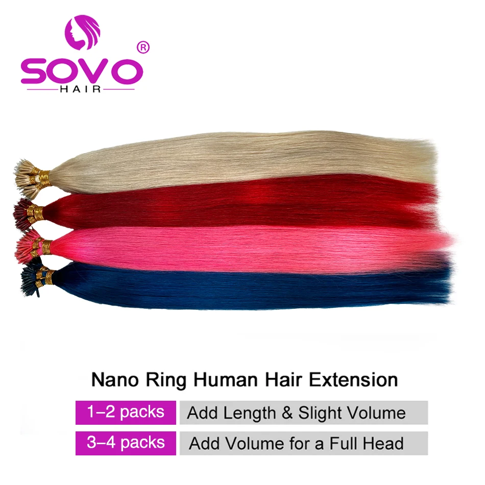 Nano Rings Micro Links Human Hair Extensions Natural Blonde Micro Bead Loop Pre Bonded Remy European Straight Hair 50/100Strands human hair extensions