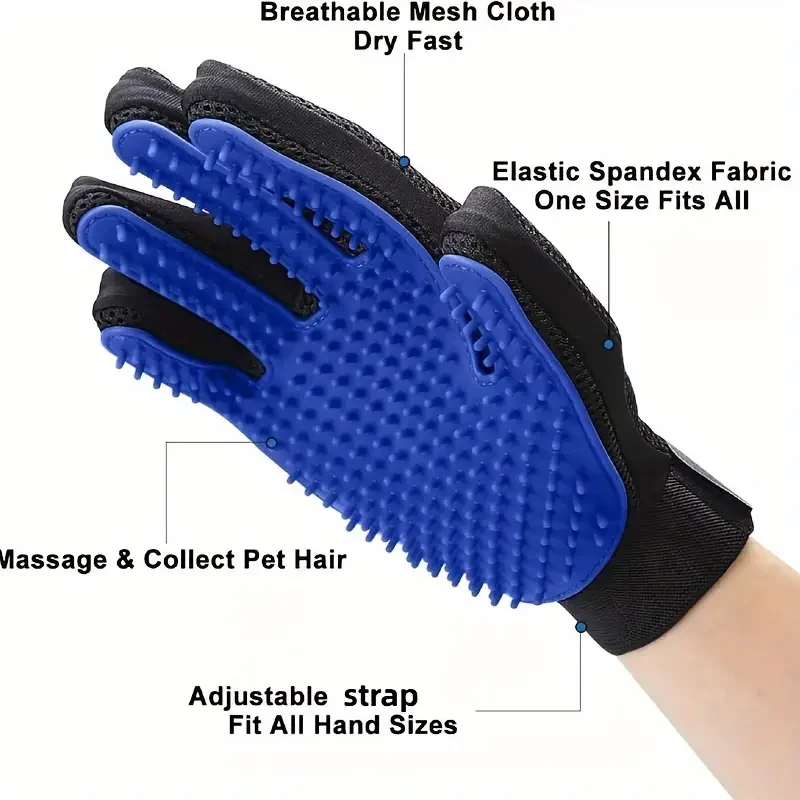 Dog Hair Combing Gloves Pet Dog Cat Suitable Pet Supplies Hair Removal Gloves With Massage and Removal A Pair