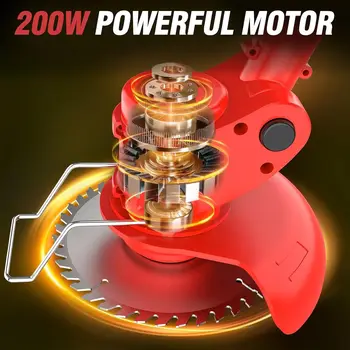 Electric Weed Wacker Battery Powered Grass Trimmer 3 in 1 Weed Trimmer Lawn Edger Brush Cutter for Lawn Garden Pruning Trimming 2