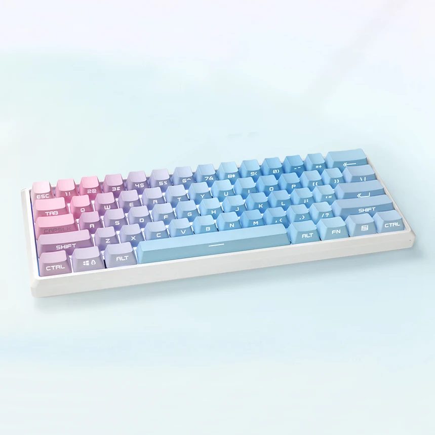 Azul Enchantress Keycaps Gradiente Oem Perfil Backlit Keycap Transparente Side ou Top Impressão Keycaps para Gk61 68 87 Teclados
