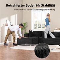 COMHOMA 105 дюймов, модульный диван, L-образный диван, тканевый шезлонг для гостиной, сборка не требуется — изображение 2