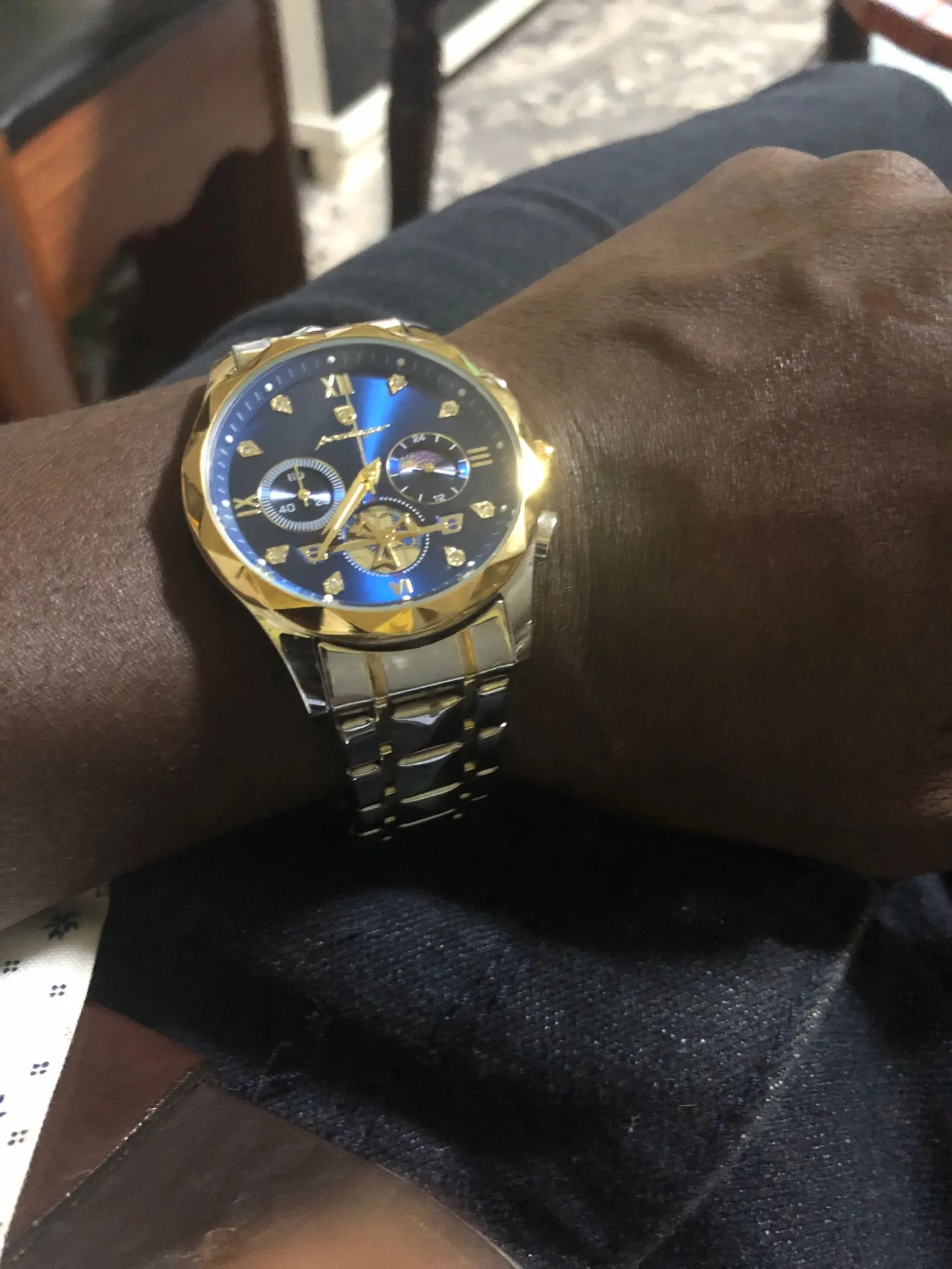 POEDAGAR Luxury Man Wristwatch Waterproof Luminous Chronograph photo review
