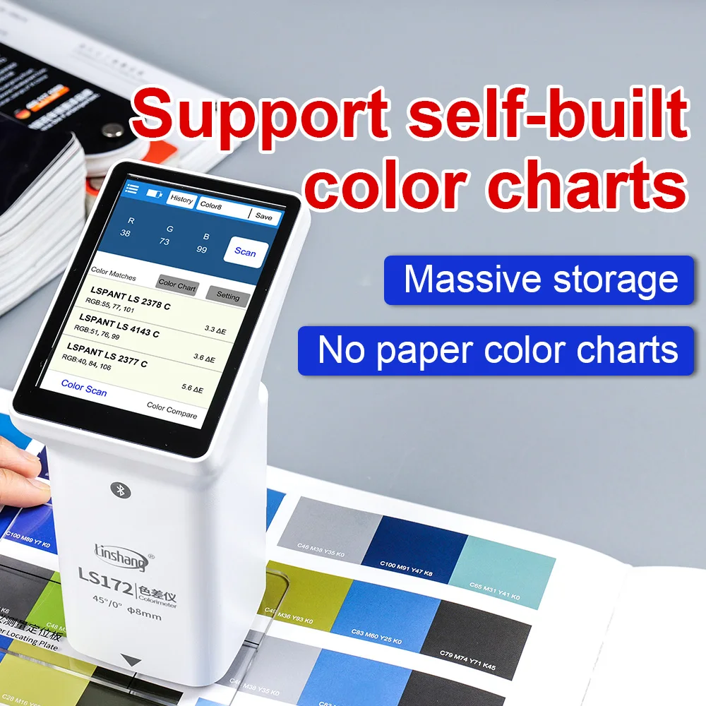 Colorimeter Digital Colormeter Portable Colorimeter Pantone Ral Ncs Color Meter CIE Lab CMYK 45/0 Lower Price for Print LS172
