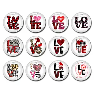 Valentine Cabochon,Buffalo Love Heart image Glass dome, Picture Cameo, 10mm 12mm 14mm 16mm 18mm 20mm 25mm 30mm 35mm 40mm-FJ3770