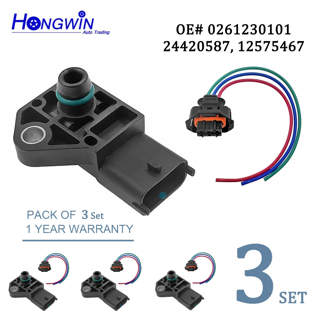 Датчик давления 0261230101 для Cadillac STS SRX CTS Saab 9-3 0 Buick 04-09 Opel Corsa 261 230 101 1257 5467 93194419 1/3 шт.