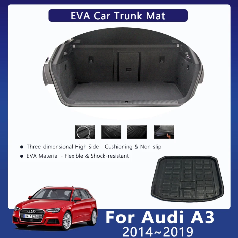 

Car EVA Rear Trunk Mats For Audi A3 8V Hatchback 2014 2015 2016 2017 2018 2019 Anti-dirty Trunk Storage Pad Rug Auto Accessories