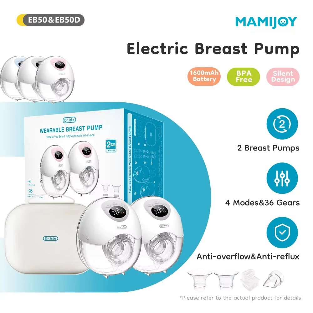 Electric Breast Pump MAMIJOY Wearable 4 Modes 36 Suction Levels Hands Free 35dB Low Noise EB50＆EB50D