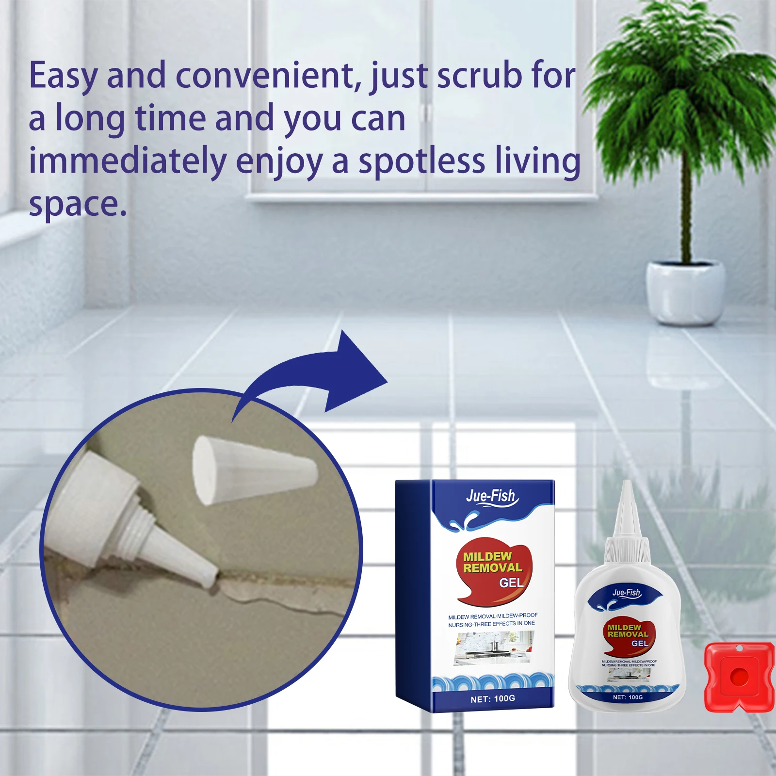 Mildew Removal Gel Cleaner for Wall Tile and Silicone