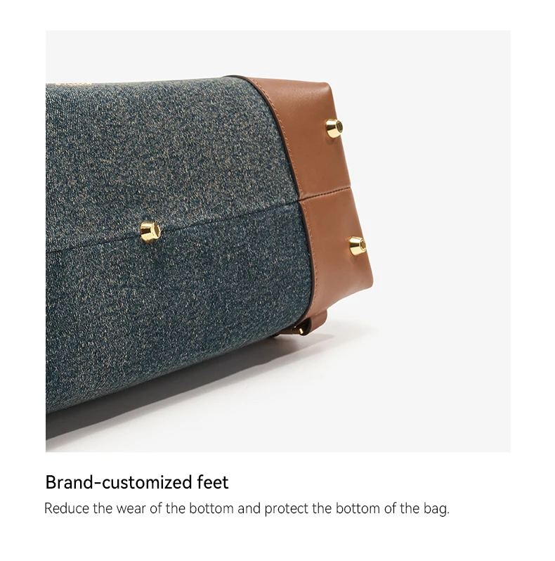 Denim bag hardware detail