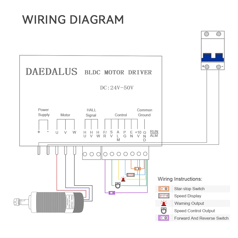 Daedalus WS55 220S BLDC 스핀들 모터 드라이버, 600W DC 브러시리스 스핀들 모터 호환