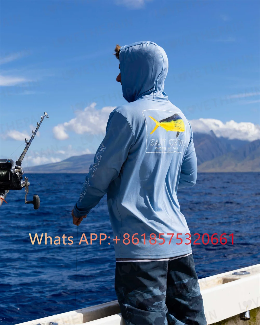 salty crew Fishing Shirt Hooded Long Sleeve Uv Protection Man Outdoor Camouflage Moisture Wicking Jersey Fishing Apparel fly fishing clothes