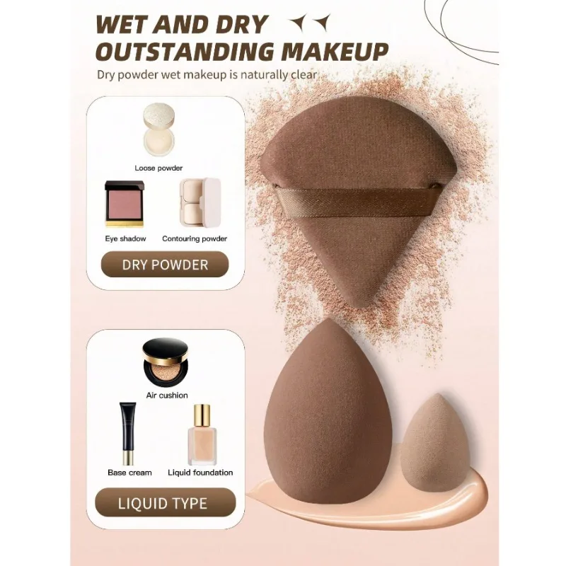 5PCS Makeup Sponge,Suitable for Cream Powder Concealer, Loose Powder makeup applicator Makeup Puff Set 6