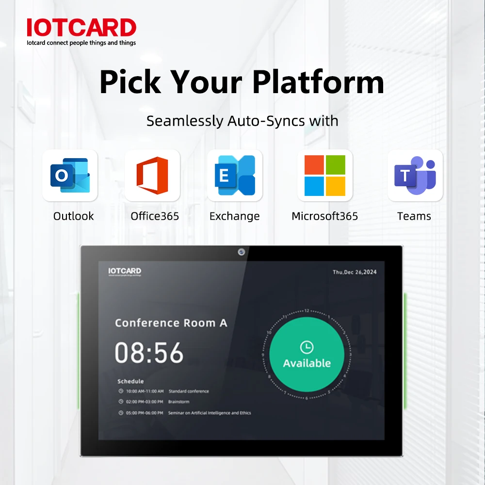 10.1 inches Exchange Scheduling Panel Meeting Room Tablet Conference Booking System Appiontment Available Room Android11 Camera