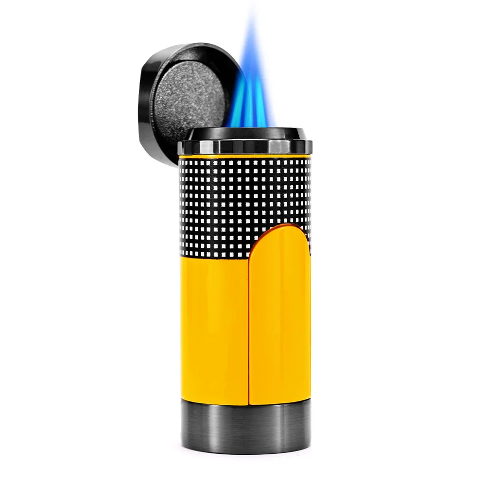CigarLighterBuiltInPuncherWindproofCigarLighterHolderButane3